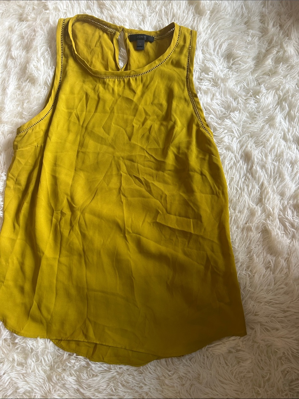 J. Crew Mustard Yellow Sleeveless Keyhole Camisole